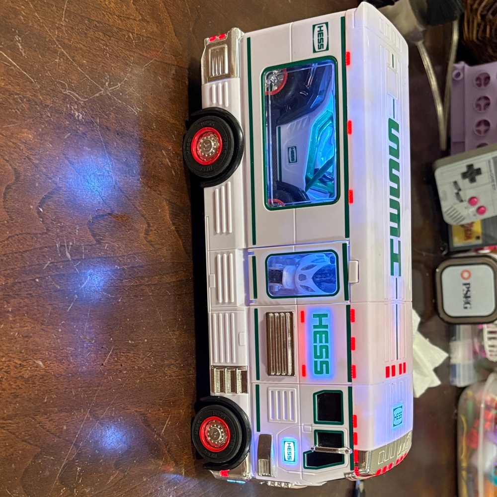 Hess White and Green Toy Truck with Lights
